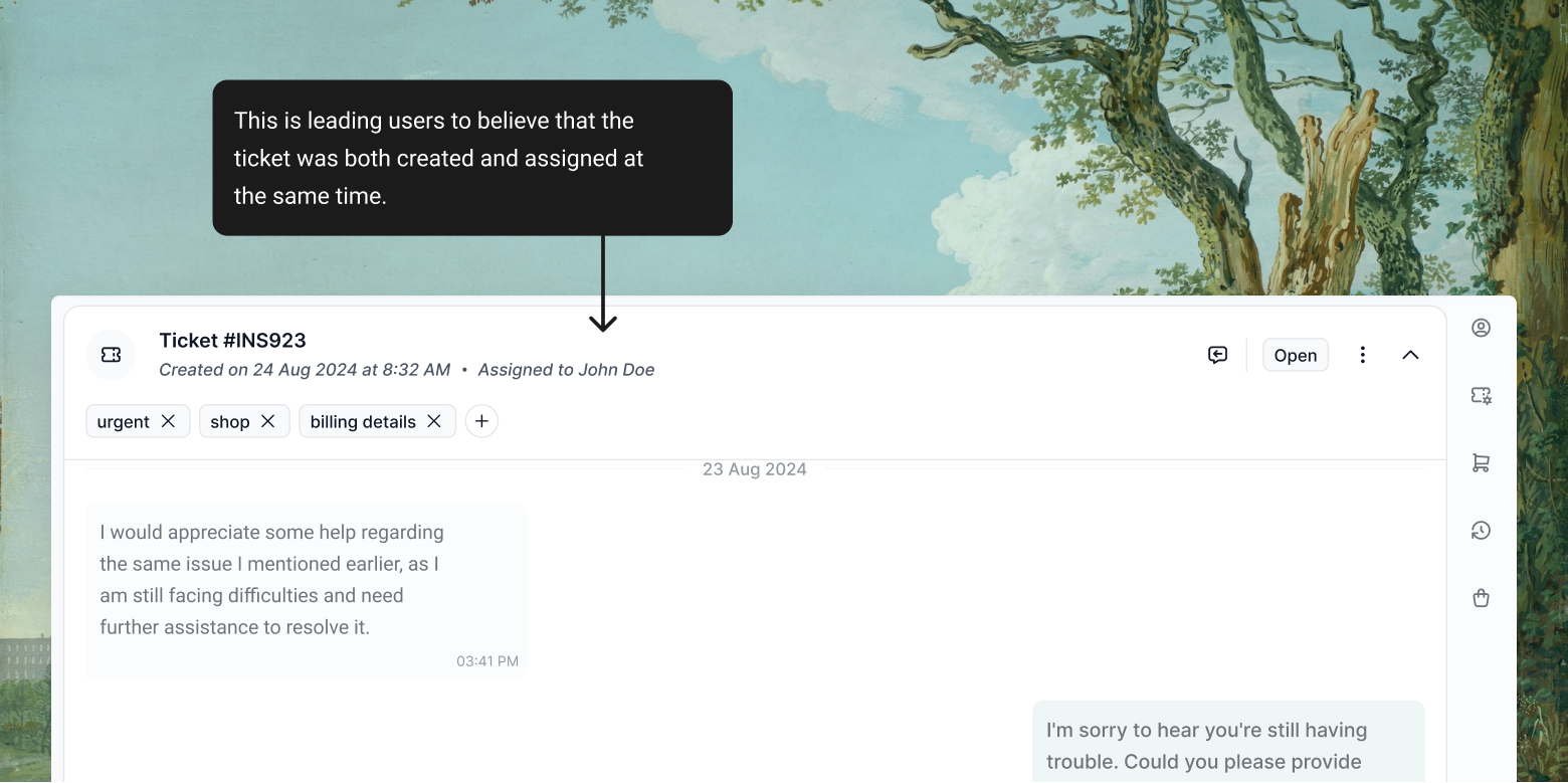 As it read &mdash; annotated close-up crop of the header, the part users misinterpreted
